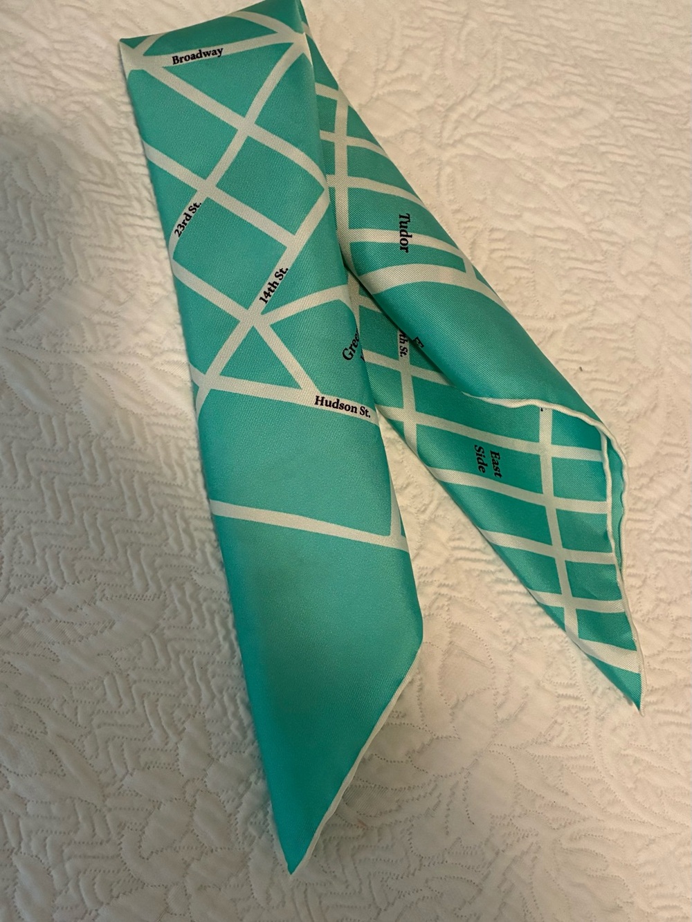 Tiffany & Co. Silk Scarf with Manhattan Map Print